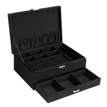 SONGMICS 2-Tier Jewelry Box with Drawer, Key