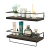ZGO Floating Shelves for Wall Set of 2,Rustic Wood