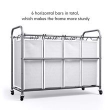 ROMOON 4 Bag Laundry Sorter Cart, Laundry Hamper Sorter