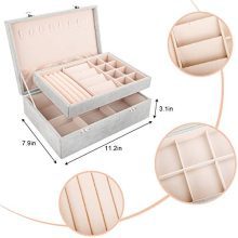 ✨ Elegant Velvet Jewelry Box with Dual-Layer Design and Lock for Ultimate Jewelry Protection