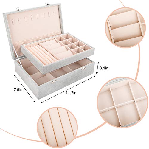 ✨ Elegant Velvet Jewelry Box with Dual-Layer Design and Lock for Ultimate Jewelry Protection