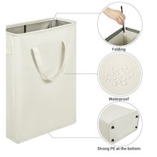 Slim Laundry Hamper with Handles - 45L Collapsible Basket for Compact Storage and Easy Transport