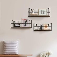 HORLIMER Wall Mounted Floating Shelves Set of 3