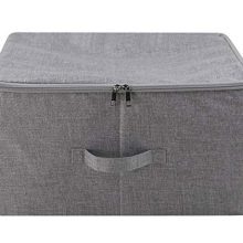 Folding Storage Box with Zip Lid and Handles