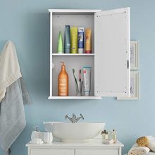 TANGKULA Mirrored Bathroom Cabinet, Wall Mount Storage Cabinet