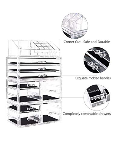 Jewelry and Cosmetic Storage Display Boxes with 9 Drawers