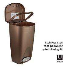 Umbra , Bronze Brim Large Kitchen Trash Stainless Steel