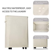 Beige Dirty Clothes Laundry Hamper Corner Bin