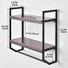 Rustic Wall Shelf with Metal Wall Mounted Wood Shelving