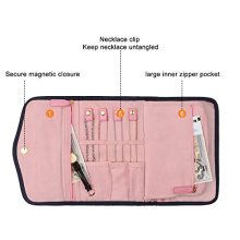 Keebofly Travel Jewelry Organizer Bag Foldable Jewelry Roll