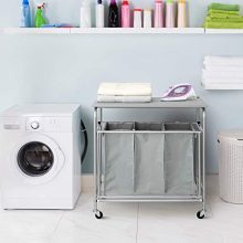 Heavy-Duty Laundry Hamper Cart Ironing Board