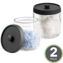 mDesign Bathroom Vanity Glass Storage Organizer Canister