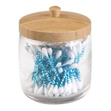 mDesign Glass Bathroom Vanity Storage Organizer Canister Jar