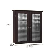 Elegant Home Fashions Chesterfield Wall Cabinet with Two Glass Doors