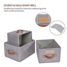 Foldable Fabric Storage Baskets Set of 3 – Large Organizing Containers with Labels for Closet, Bedroom & Office