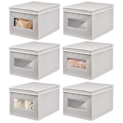 mDesign Soft Stackable Fabric Closet Storage Organizer