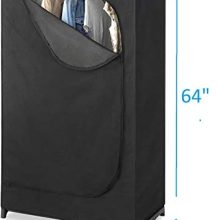 Whitmor Portable Wardrobe Closet Organizer with See-Through Window – Easy Assembly, Breathable Fabric, Durable & Lightweight for Clothes Storage