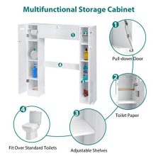 KINGSO Bathroom Organizer Over The Toilet Storage Cabinet for Bathroom