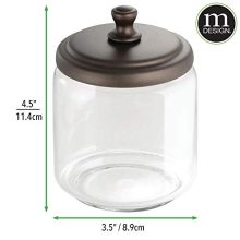 mDesign Glass Bathroom Vanity Storage Organizer Canisters Jars