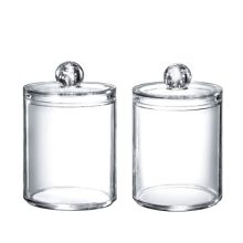 Qtip Holder Storage Canister Clear Plastic Acrylic Jar