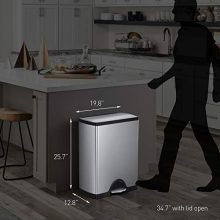 Dual Compartment Recycling Kitchen Step Trash Can