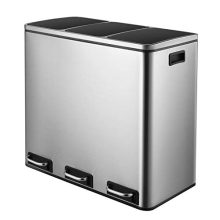 HEMBOR Trash Can, 14.3 Gallon (3X17L) Pedal Step Rubbish Bin