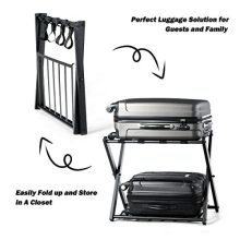 GOFLAME Folding Luggage Rack Metal Suitcase