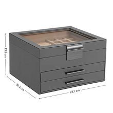 SONGMICS Jewelry Box with Glass Lid