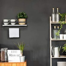 Rustic Floating Wall Shelves with Rails for Bedroom, Bathroom
