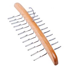 Ohuhu Tie Rack, Wooden Tie Organizer, 24 Tie Hanger Hook Storage Rack