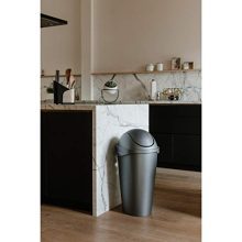 Umbra , Nickel Swinger 12-Gallon Swing-Top Waste Can