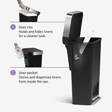 45 Liter Rectangular Kitchen Step Trash Can with Soft-Close Lid – Silent, Durable & Custom Fit Liners