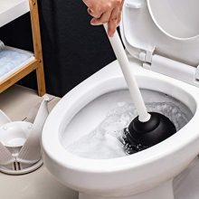 Hideaway Compact Toilet Plunger and Canister-White