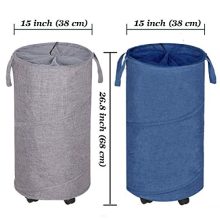 Newest ZYMEO 2 Pack Collapsible Laundry Basket with Wheels