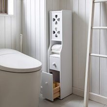 IOTXY Bathroom Floor Storage Cabinet, Solid Wood Toilet Tissue Cabinet