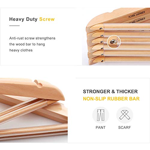 TOPIA HANGER Extra Strong Wooden Suit Hangers