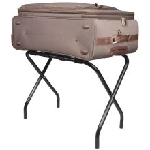 King's Brand Furniture-Black Metal Foldable Luggage