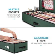 Organize with Ease: Premium Christmas Gift Wrap Organizer - Fits 18-24 Standers Rolls, Underbed Storage, Tear-Proof Fabric - Ideal for Holiday Bliss