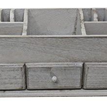 Rustic Farmhouse Wooden Desk Vanity Organizer – 3 Drawer Jewelry and Makeup Storage