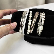 Mooca Black Velvet Bracelet Bangle Watch Roll