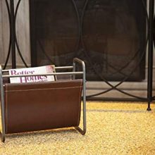 Desktop Leather Magazine Holder Top Storage and Display Stand