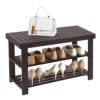SONGMICS 3-Tier Bamboo Shoe Rack Bench