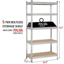 YAHEETECH 5-Shelf Storage Shelves