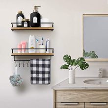 Wall Mounted Set of 2, Rustic Wood Wall Storage Shelves