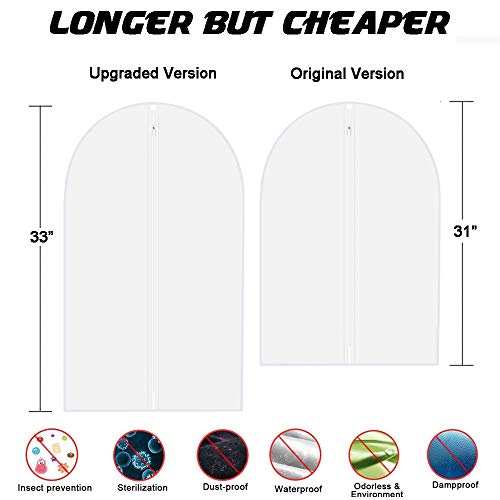 Thipoten Garment Bags, Set of 5 Lightweight, 33 Inch