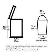 Trash Can with Lid Soft Close and Removable Inner Wastebasket