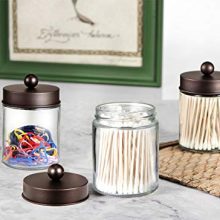 Apothecary Jars Bathroom Storage Organizer - Cute Qtip Dispenser Holder