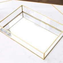 Rectangle Vintage Glass Tray Countertop Holder Dresser Organizer