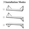 Stylish Floating Wall Shelves Set of 3 – Rustic Gray Wood Shelves for Living Room, Bedroom, Bathroom