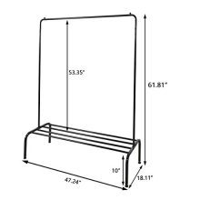 Metal Garment Rack Heavy Duty Clothes Stand Rack with Top Rod